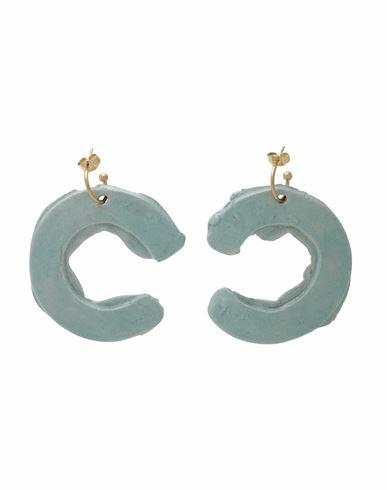 Levens Jewels C Hoops Blue Woman Earrings Light green Clay, Brass, Enamel Cover