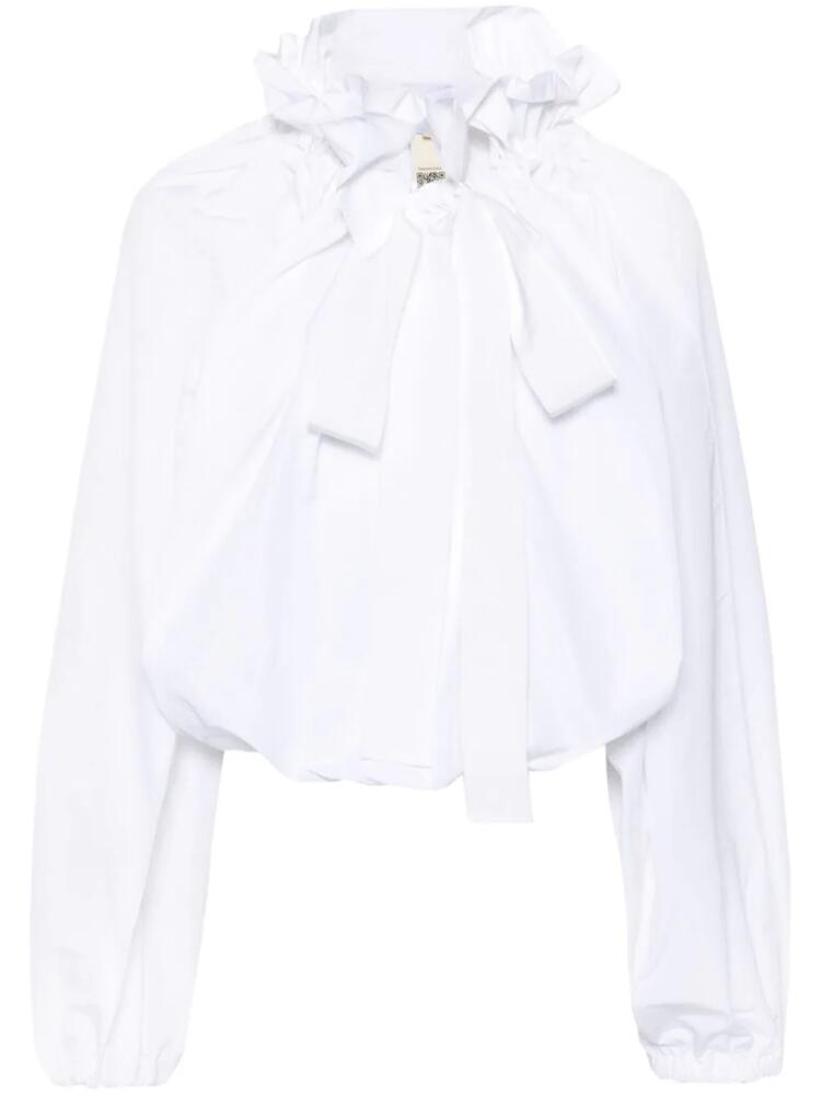 Patou Iconic drawstring faille top - White Cover