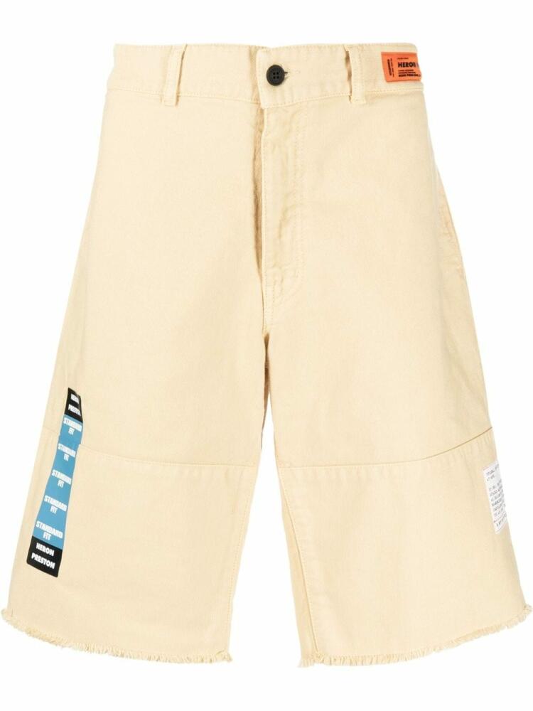 Heron Preston logo patch knee shorts - Neutrals Cover