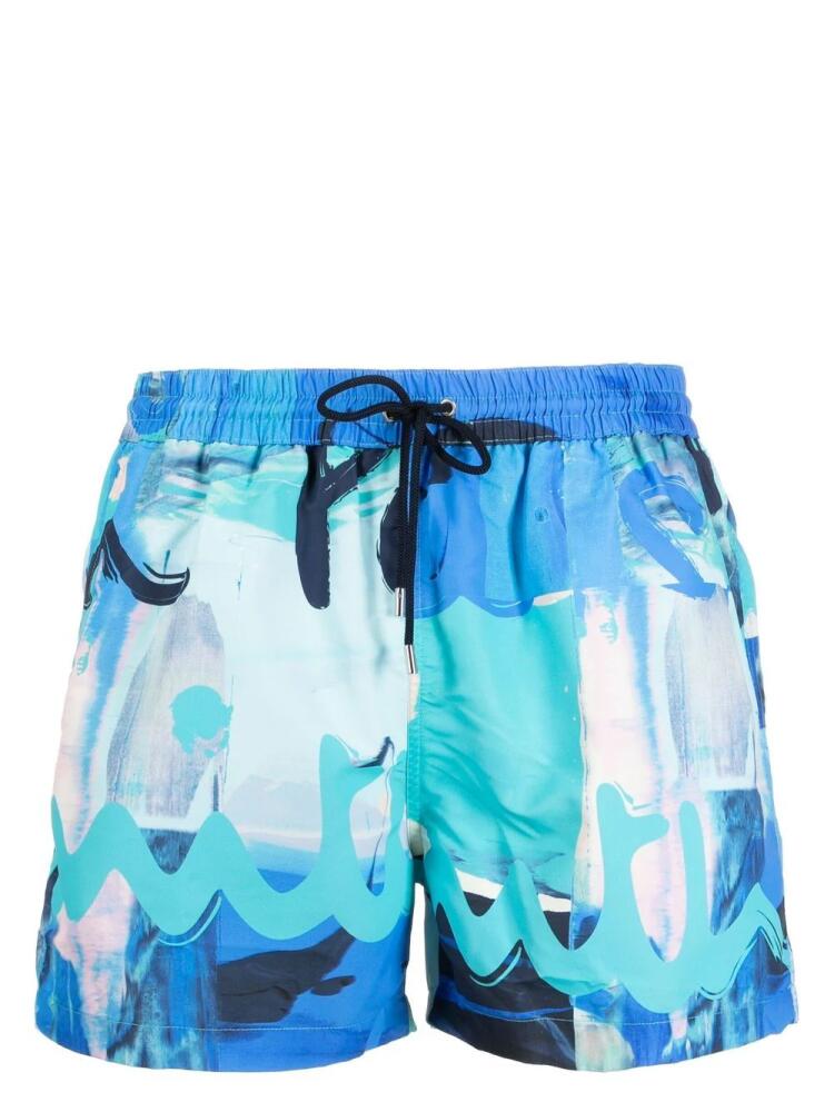 Paul Smith logo-print swim shorts - Blue Cover