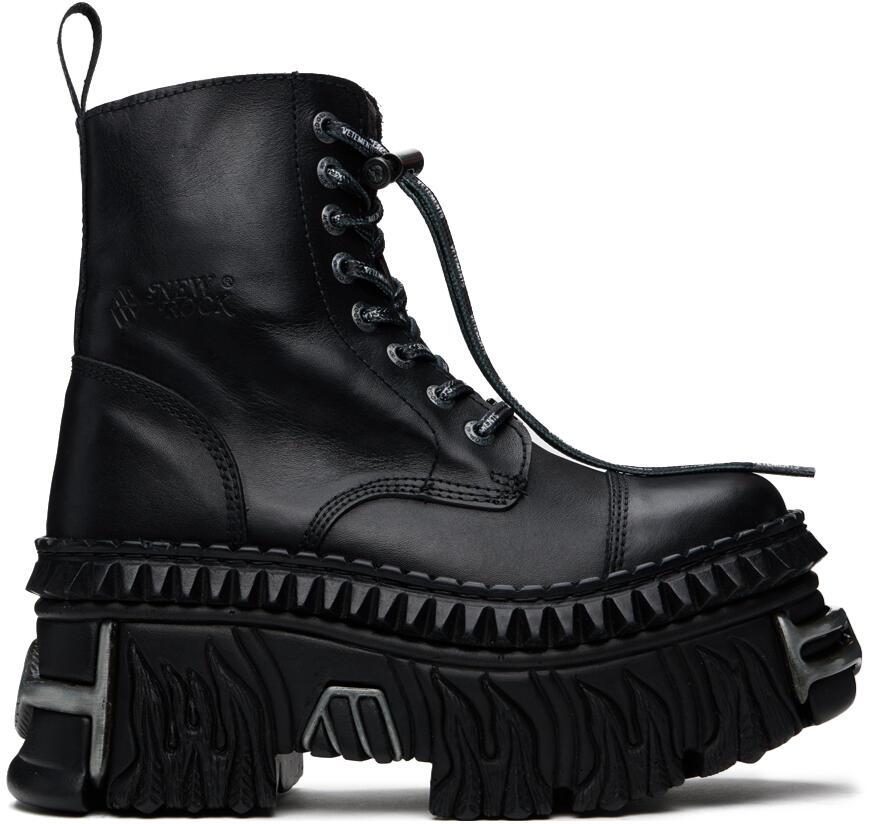 VETEMENTS Black New Rock Edition Combat Boots Cover