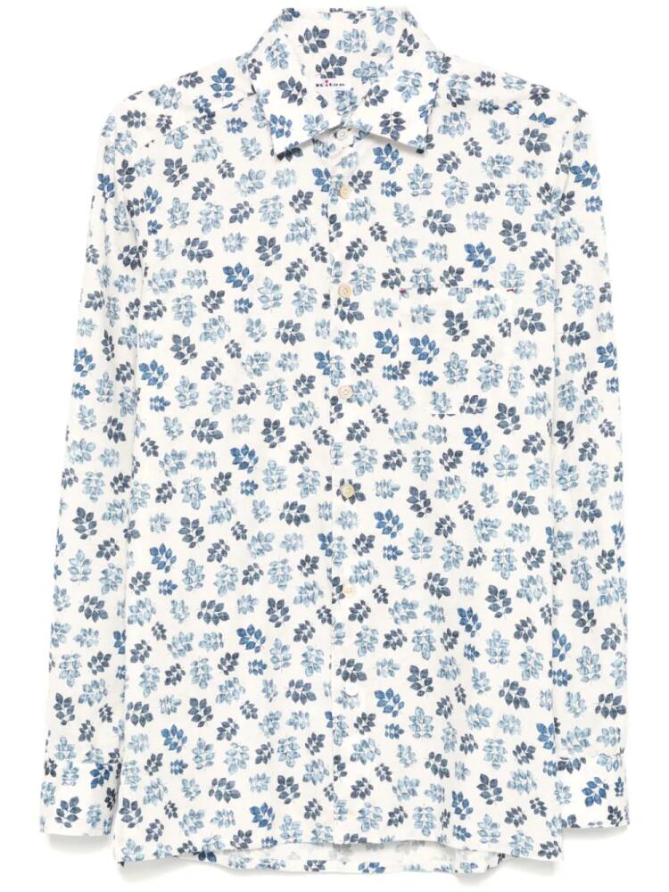 Kiton leaf-print shirt - Neutrals Cover