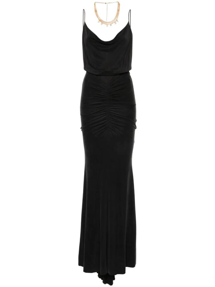 Elisabetta Franchi draped long dress - Black Cover