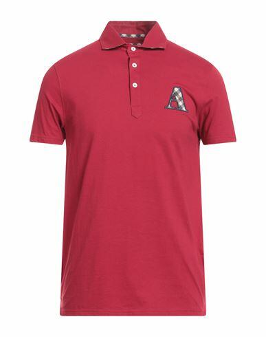 Aquascutum Man Polo shirt Garnet Cotton, Elastane Cover