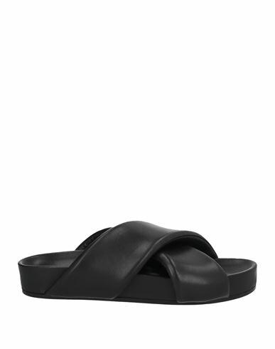 Jil Sander Man Sandals Black Leather Cover