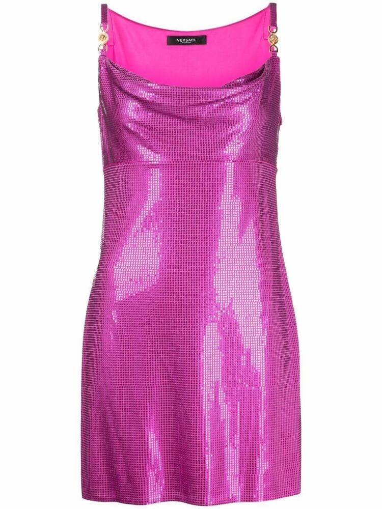 Versace disc-embellishment mini dress - Pink Cover