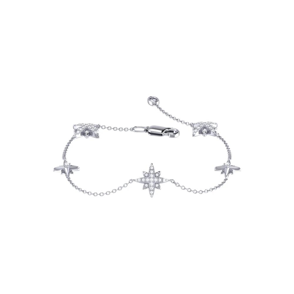 LuvMyJewelry Starry Lane North Star Silver Diamond Bracelet Cover