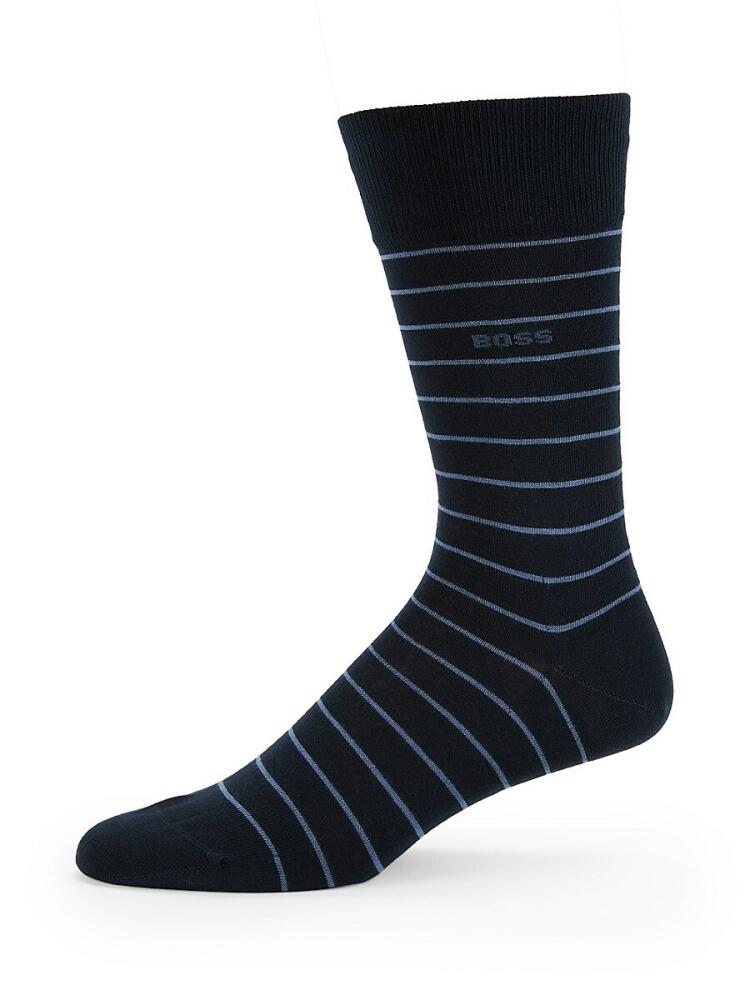 BOSS Men's Brad Striped Socks - Black Cover