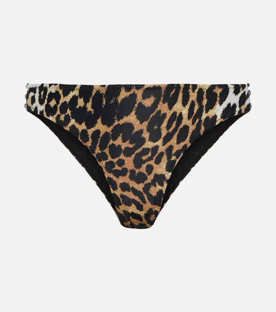 Ganni Leopard-print bikini bottoms Cover