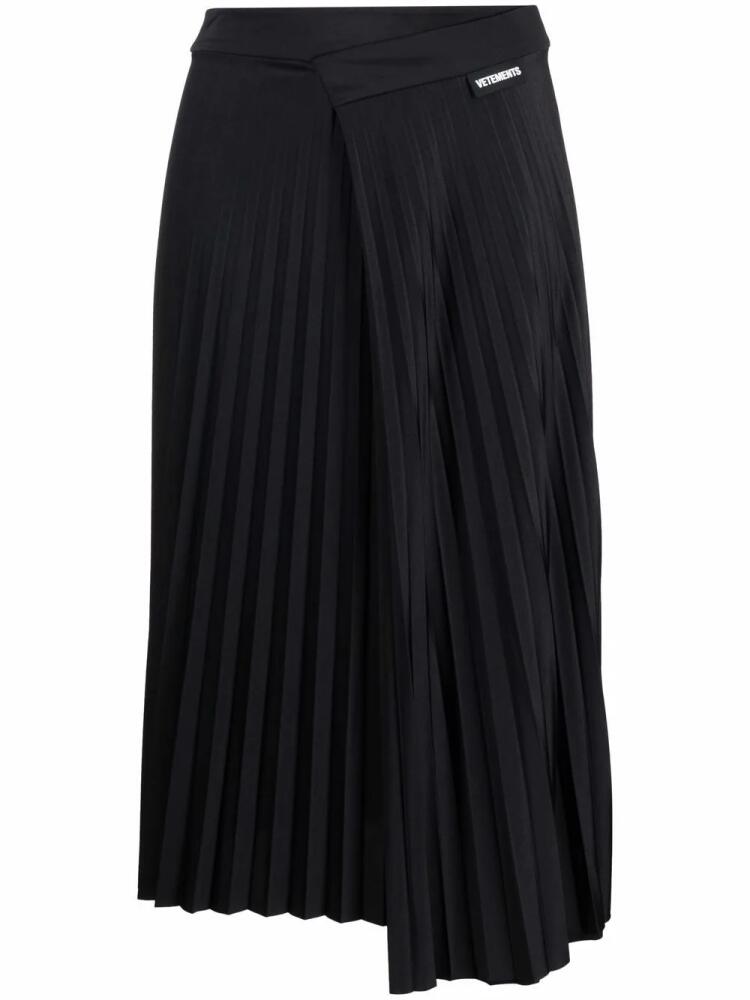 VETEMENTS pleated midi skirt - Black Cover