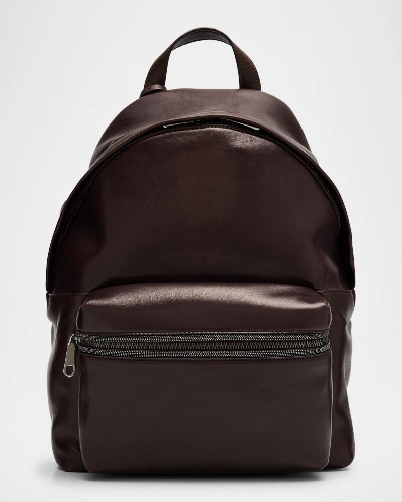 Brunello Cucinelli Monili Zip Leather Backpack Cover