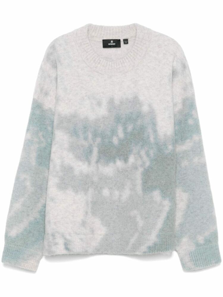 Represent abstract-print sweater - White Cover