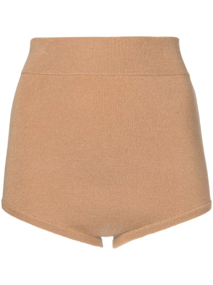 Cashmere In Love Felix knitted high-waist shorts - Brown Cover