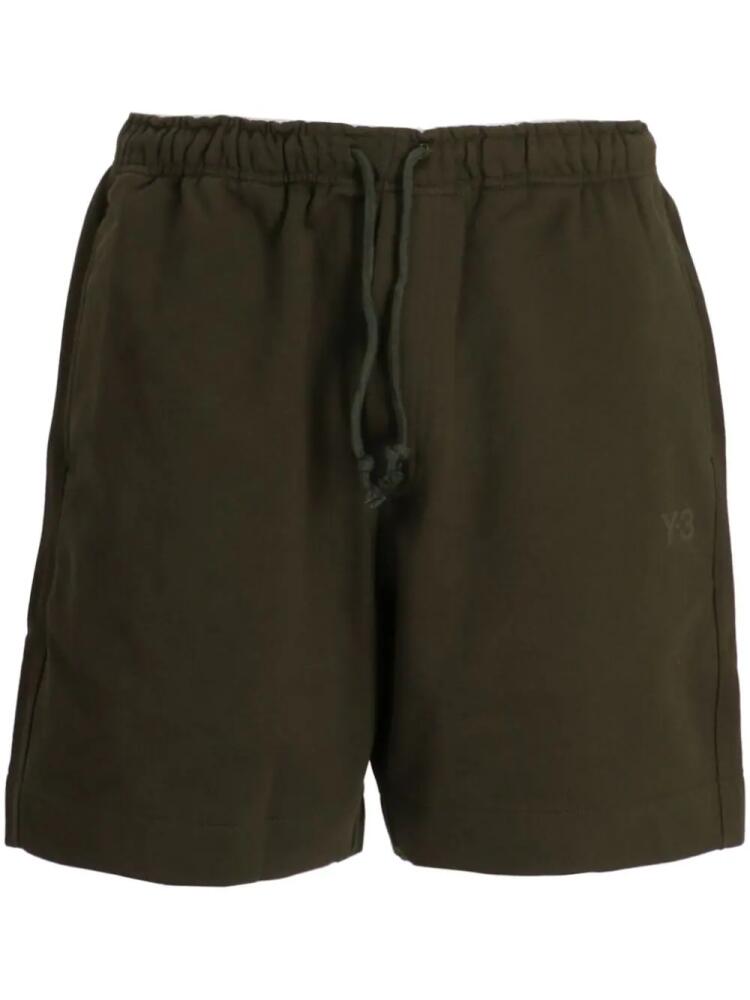 Y-3 logo-print jersey shorts - Green Cover