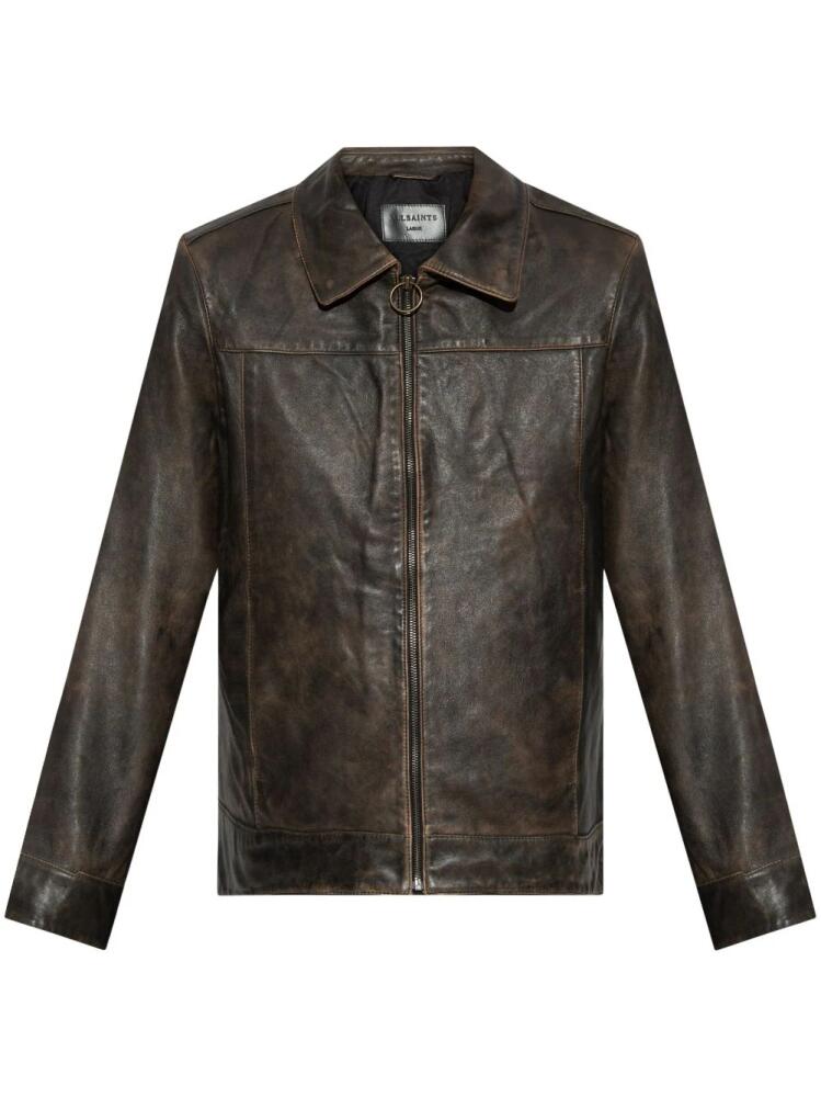 AllSaints Alkan leather jacket - Brown Cover