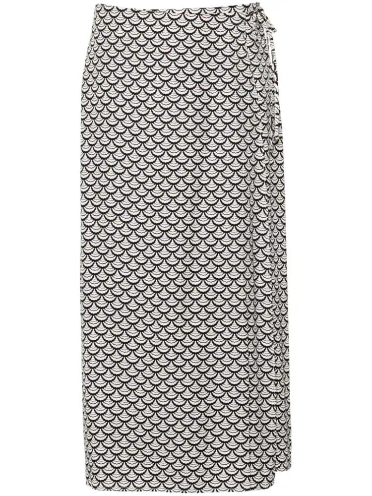 Tommy Hilfiger graphic-print wrap midi skirt - White Cover