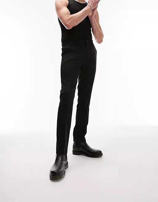 Topman smart skinny pants in black Cover