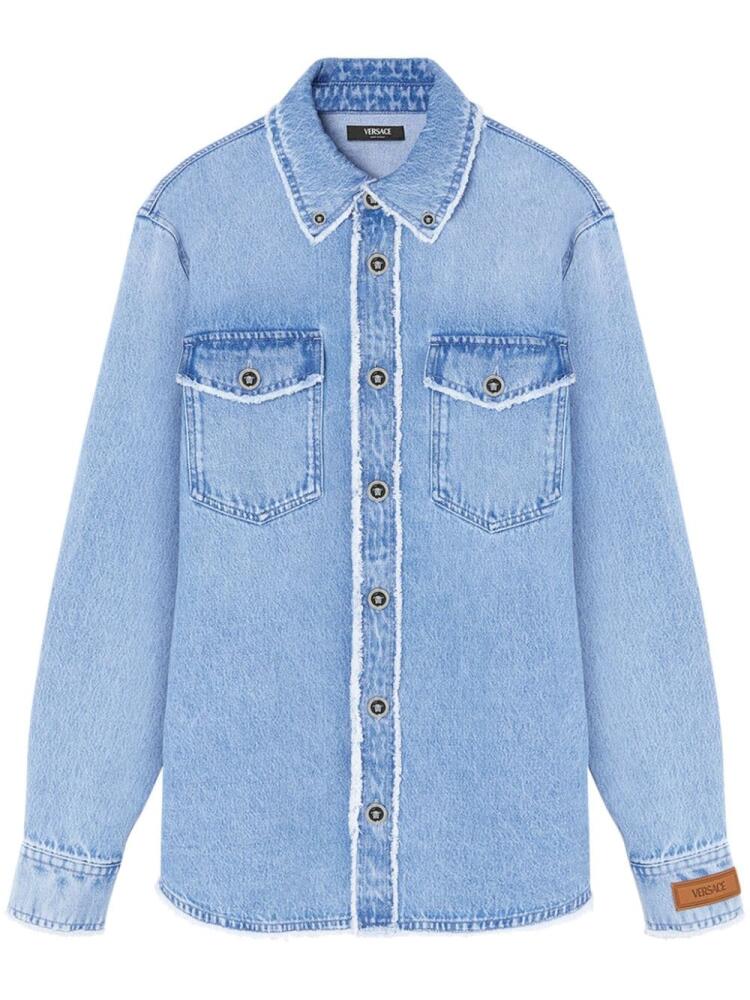 Versace frayed denim overshirt - Blue Cover