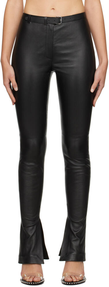 Alexander Wang Black Tailored Leather Leggings Cover