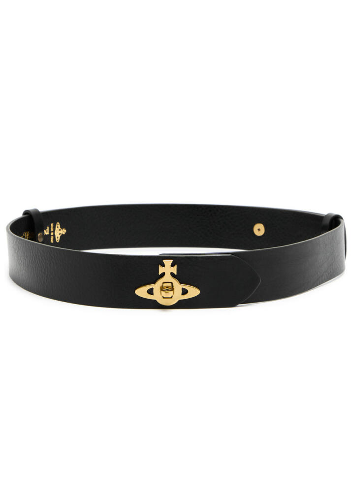 Vivienne Westwood Orb Grained-leather Belt - Black Cover