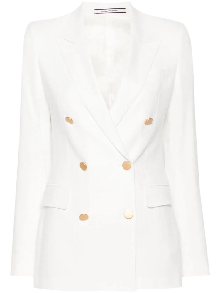 Tagliatore double-breasted twill blazer - White Cover