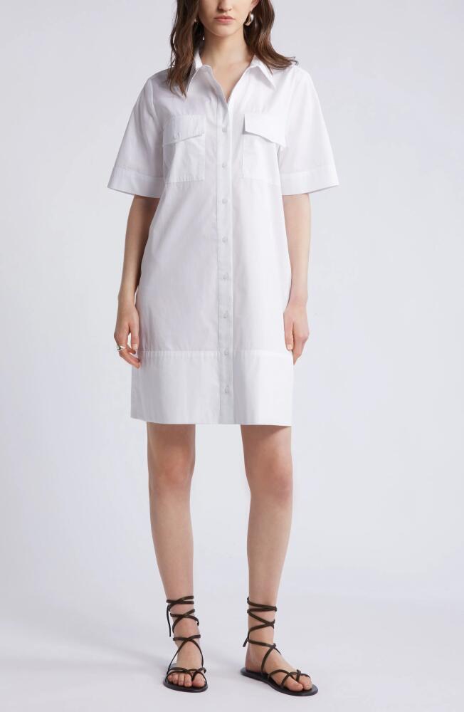 Nordstrom Poplin A-Line Shirtdress in White Cover