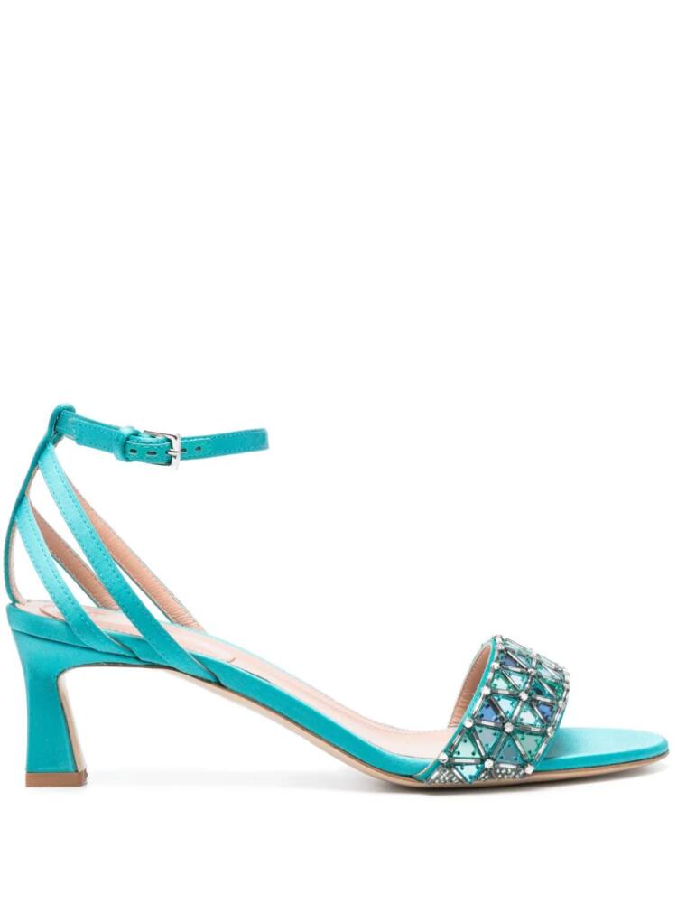 Alberta Ferretti 60mm mirror-patterned sandals - Blue Cover