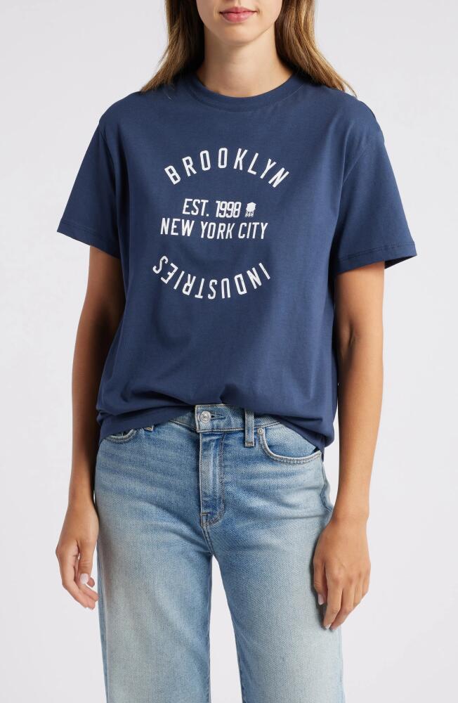 Brooklyn Industries Circle Logo Cotton Graphic T-Shirt in Mood Indigo Cover