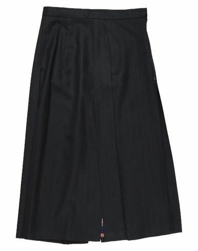 Ferragamo Woman Midi skirt Steel grey Wool, Silk Cover