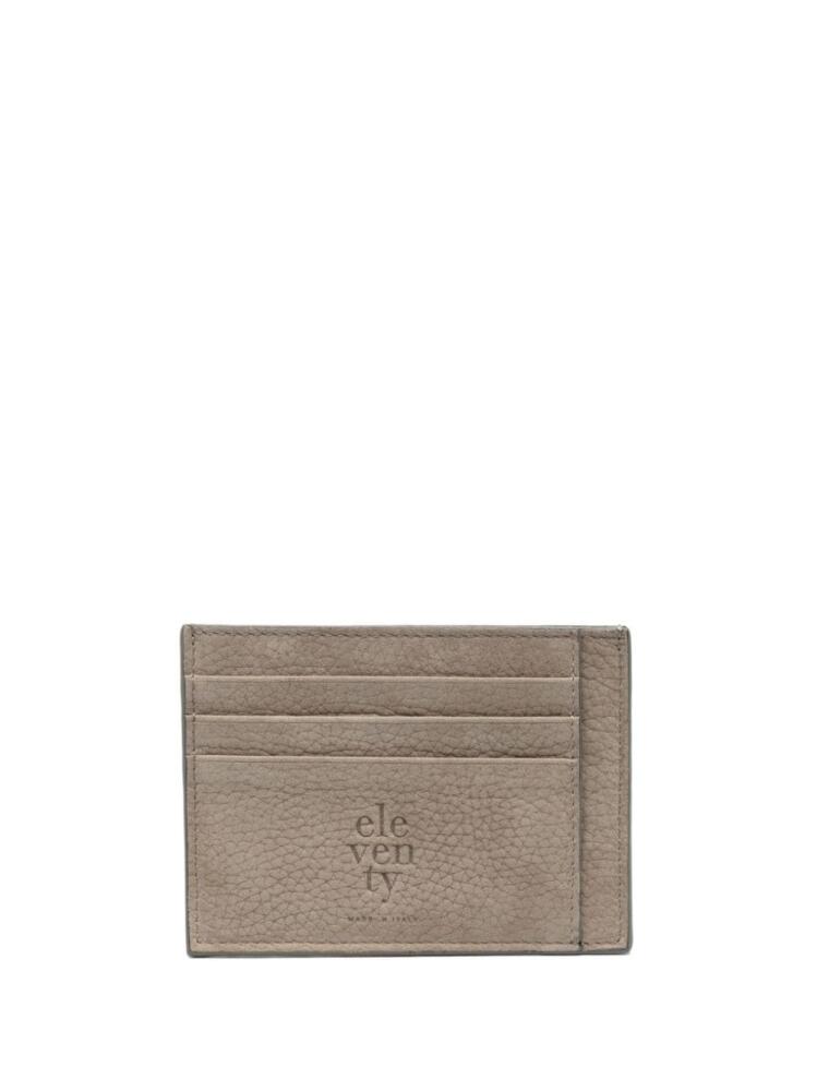 Eleventy logo-debossed leather cardholder - Neutrals Cover