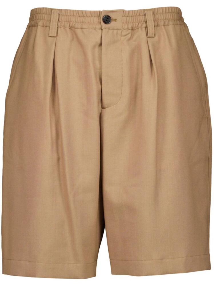 Marni pleated wool bermuda shorts - Brown Cover