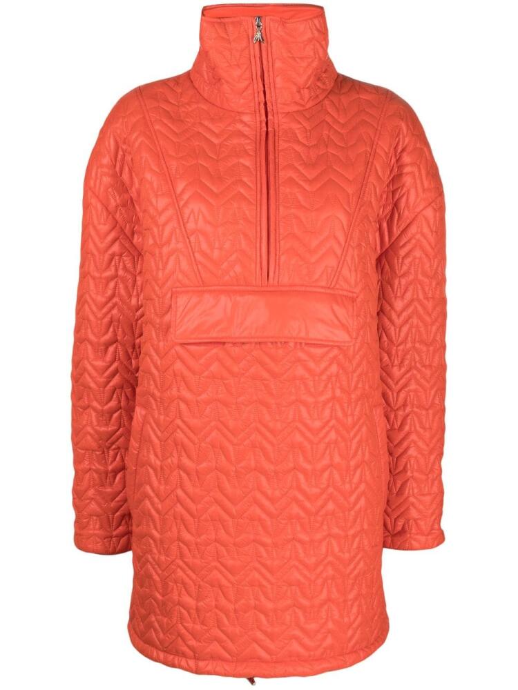 Patrizia Pepe monogram-pattern quilted coat - Orange Cover