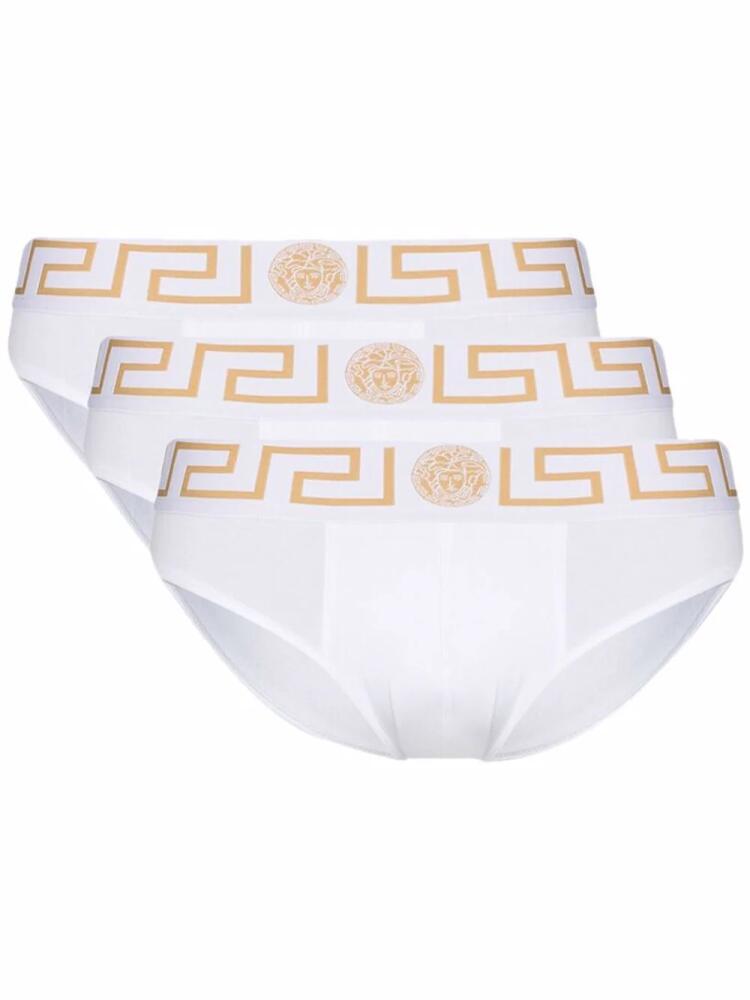 Versace set of three logo-waist brief - White Cover