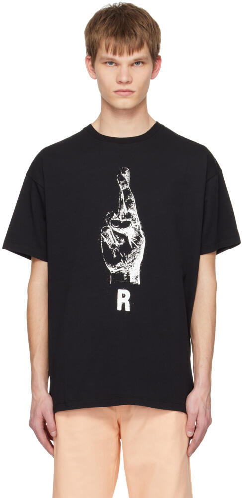 Raf Simons Black Printed T-Shirt Cover