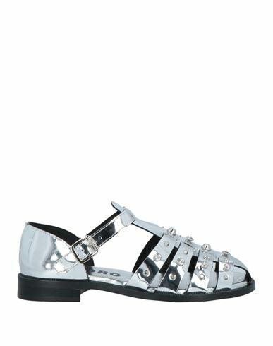 Sandro Woman Sandals Silver Leather Cover