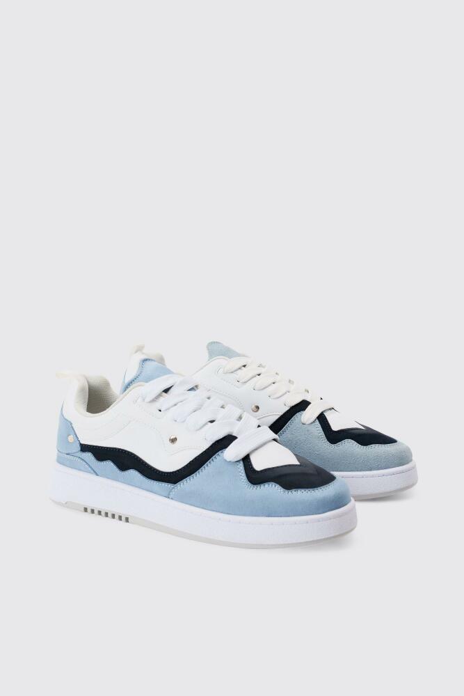 boohoo Mens Tonal Chunky Sneakers In Blue Cover