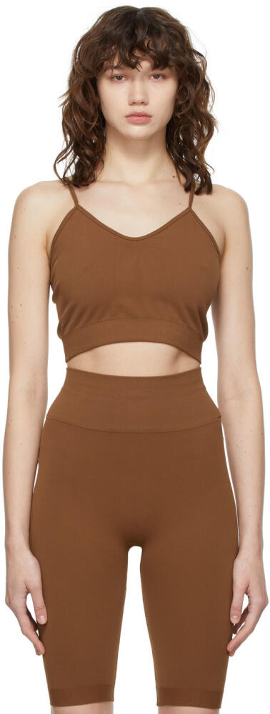 VAARA Brown Technical Knit Crop Bra Cover