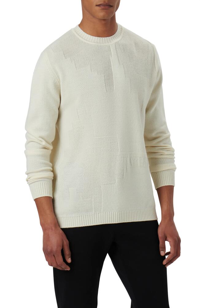 Bugatchi Merino Wool Blend Crewneck Sweater in Chalk Cover