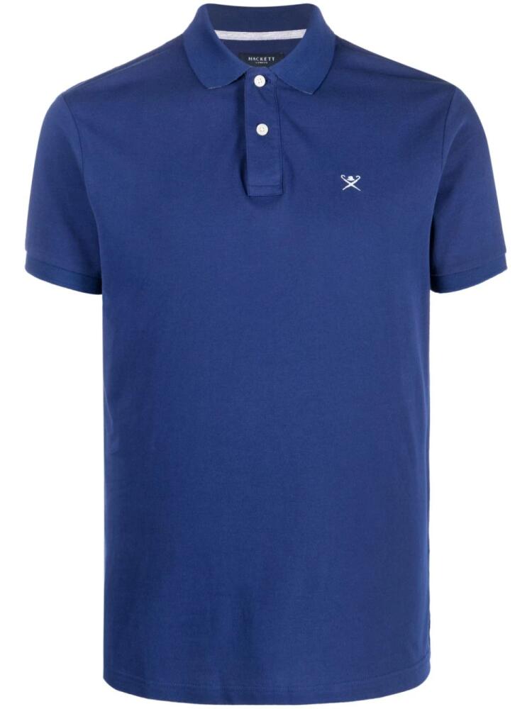 Hackett short-sleeved cotton polo top - Blue Cover