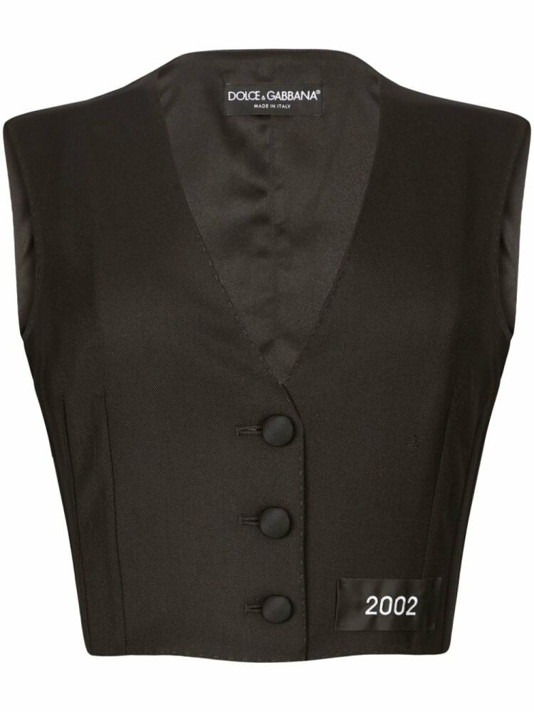 Dolce & Gabbana number-patch tailored cropped vest - Black Cover