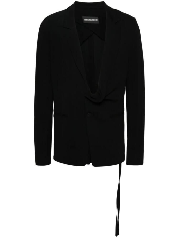 Ann Demeulemeester crepe single-breasted blazer - Black Cover