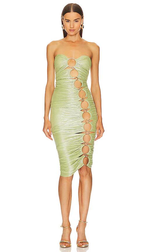 Bronx and Banco Butterfly Midi Dress in Green Cover