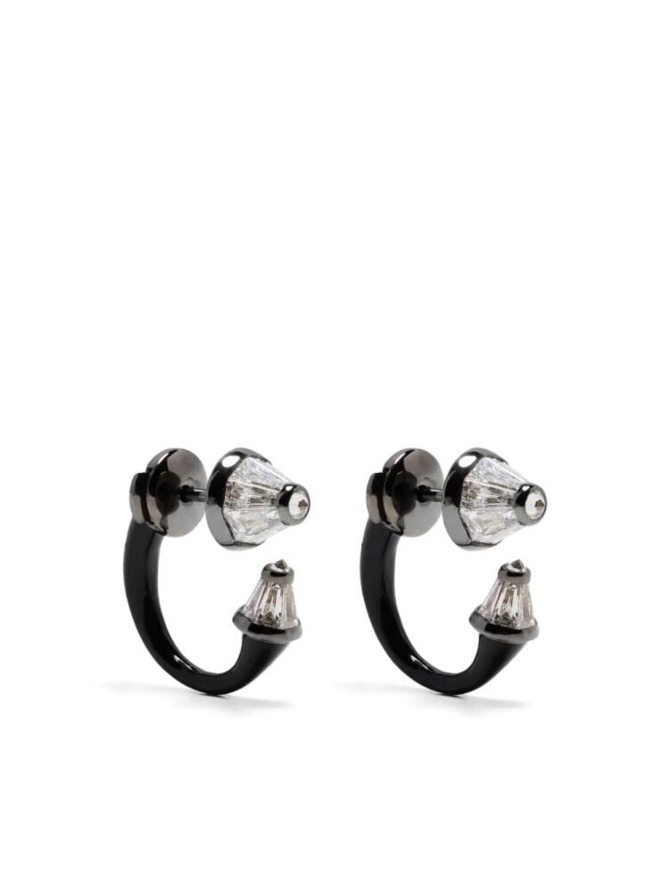 Nikos Koulis 18kt white gold Enery diamond jacket earrings - Black Cover