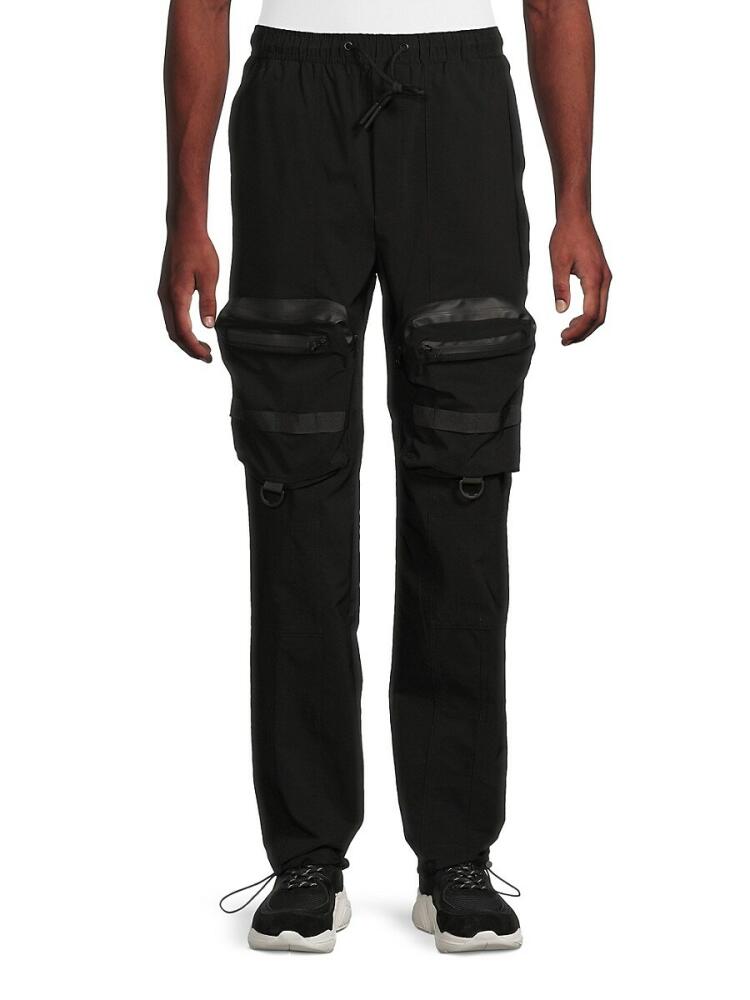 American Stitch Men's Another Day Drawstring Cargo Pants - Black Cover