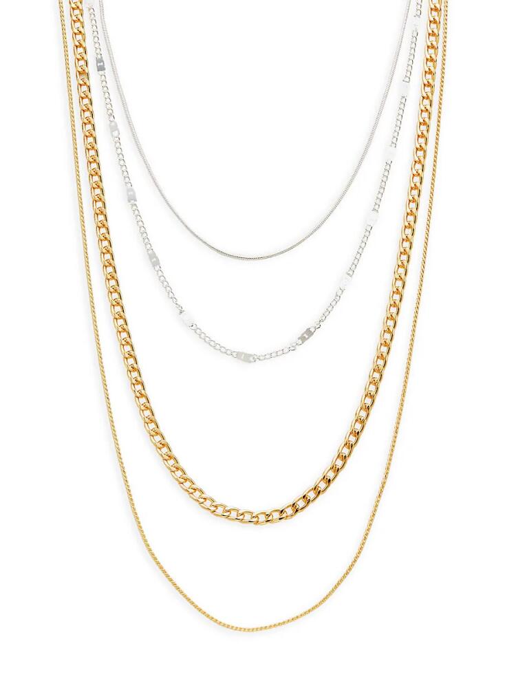 AVA & AIDEN Women's 4-Pieces Two Tone Plated Chain Necklace Set Cover