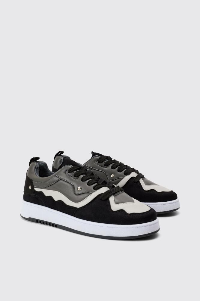 boohoo Mens Tonal Chunky Sneakers In Black Cover