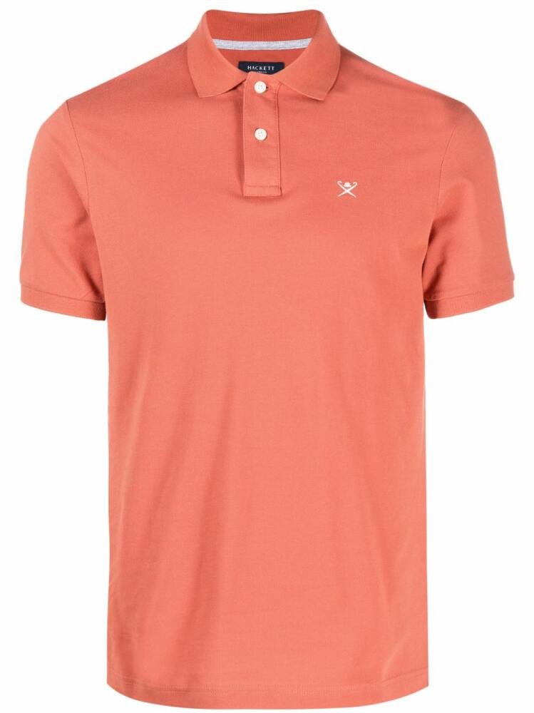 Hackett logo-embroidered piqué cotton polo shirt - Orange Cover