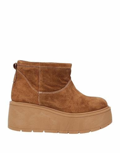 Stele Woman Ankle boots Camel Soft Leather Cover