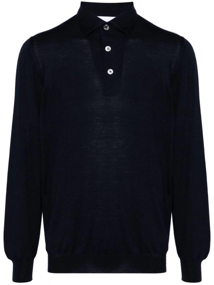 Lardini fine-knit polo top - Blue Cover