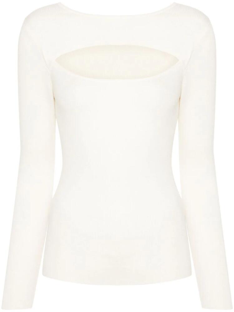 Allude cut-out detailing ribbed top - Neutrals Cover